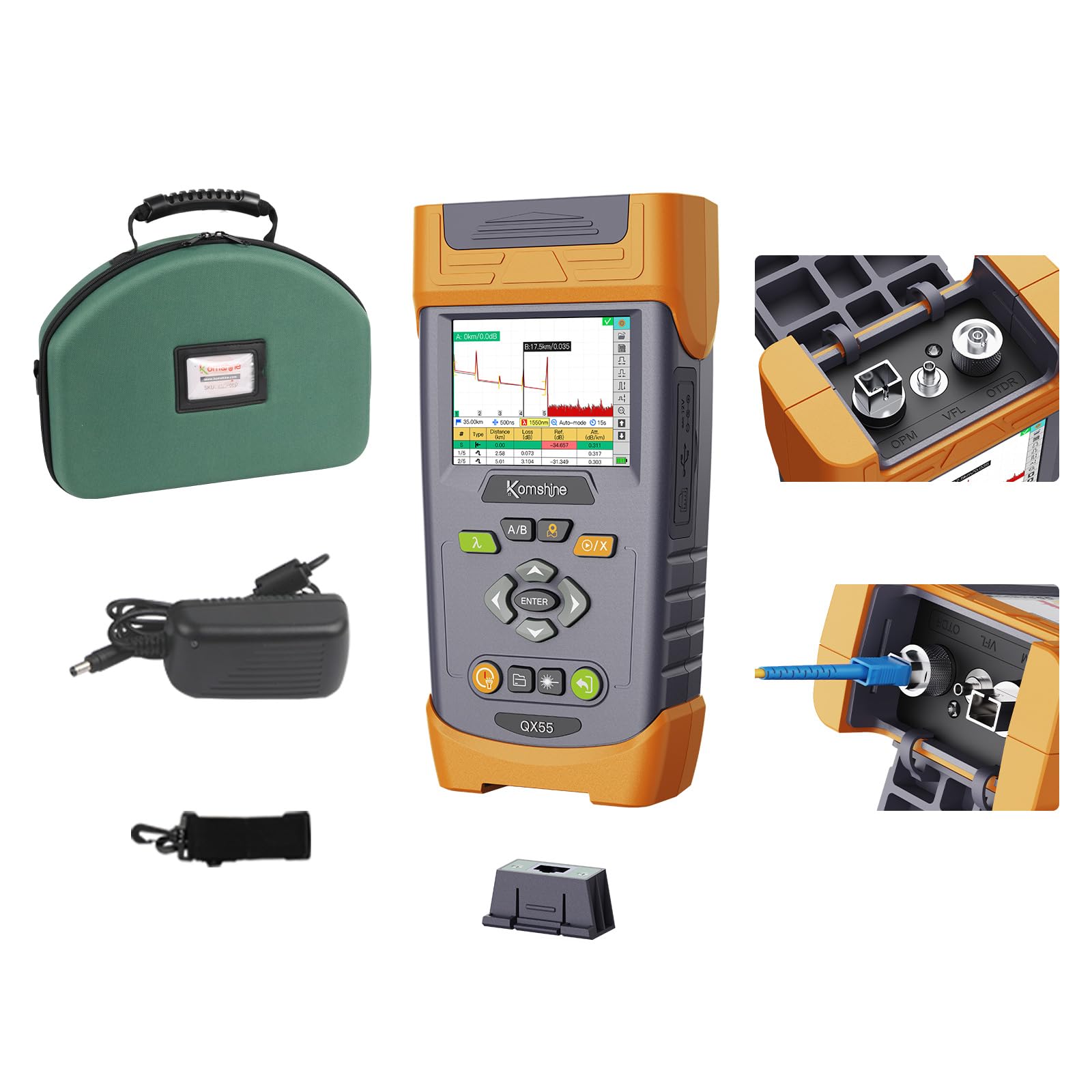 Live PON OTDR 1625nm Komshine QX55 1310/1550/1625nm 32dB